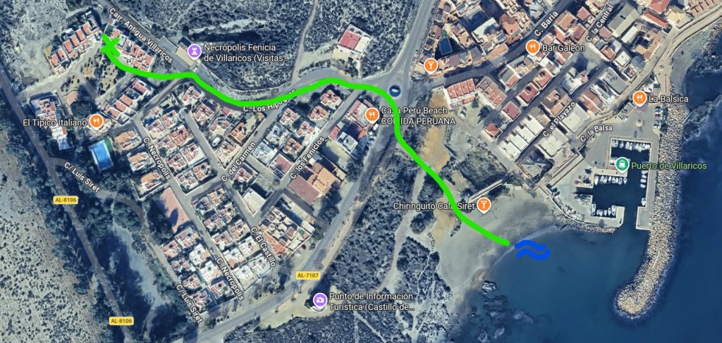 camino a la playa